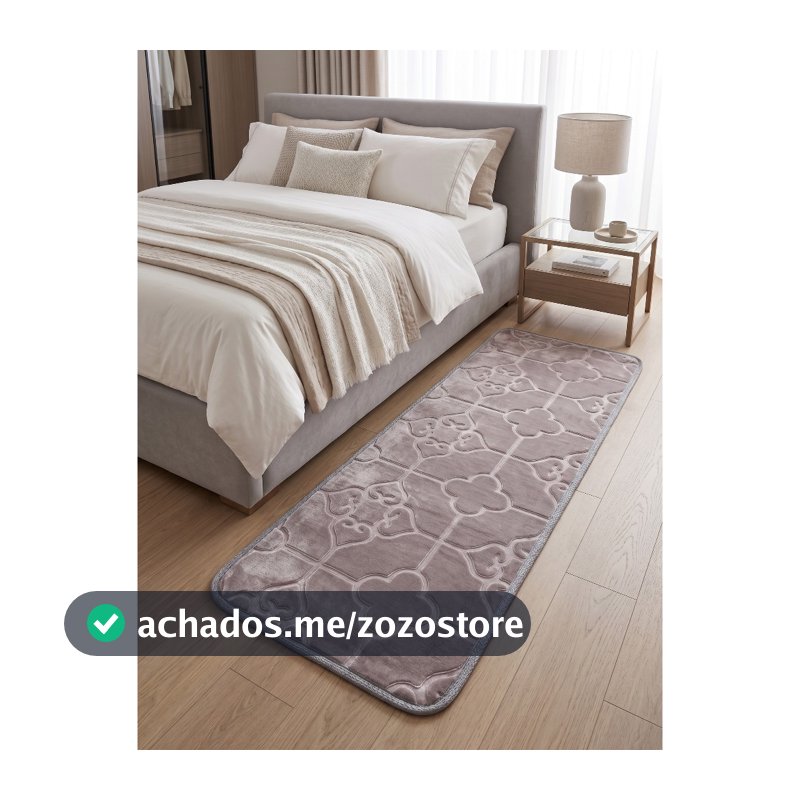 Tapete Passadeira 60x200cm Liso Aveludado Ideal para Corredor e Lado da Cama