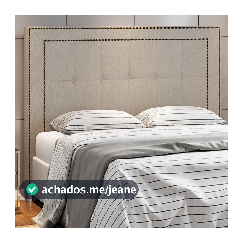 Cabeceira Cama Box Casal 140 cm P05 Atenas Linho Creme - Lyam Decor