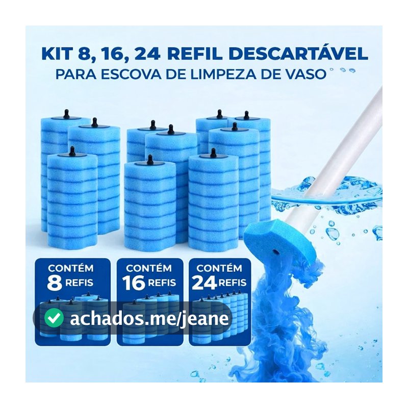 Kit 24 Refil Descartável para Escova de Limpeza de Vaso