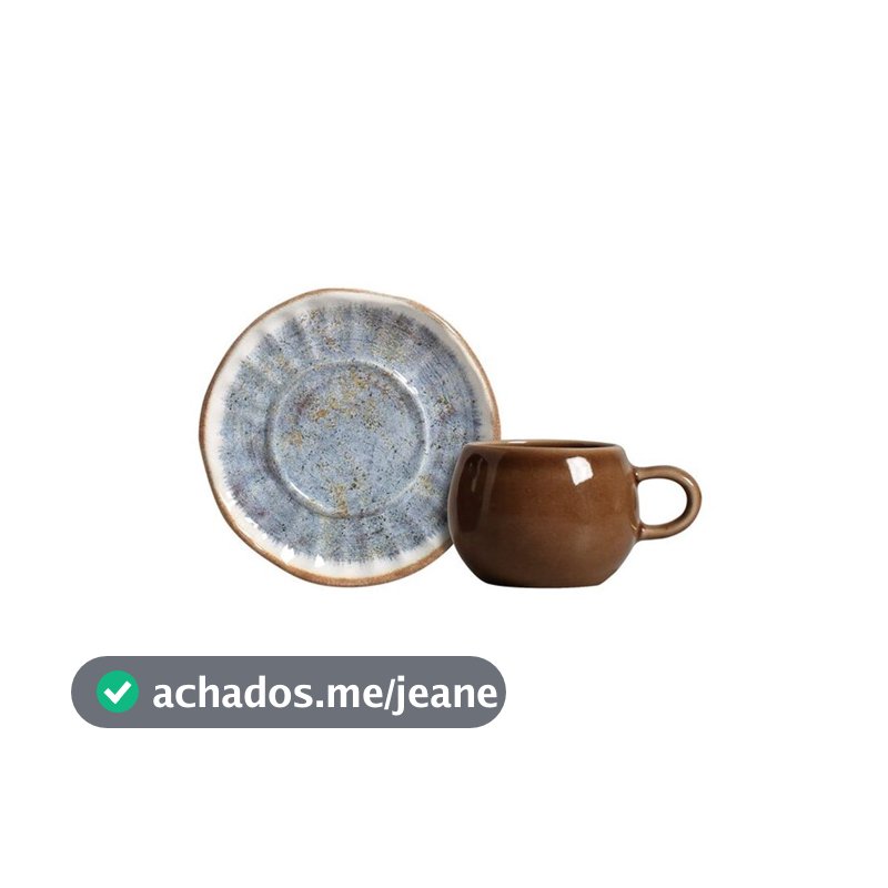 Conjunto 6 Xícaras Café Com 6 Pires Oreon Blue Scalla