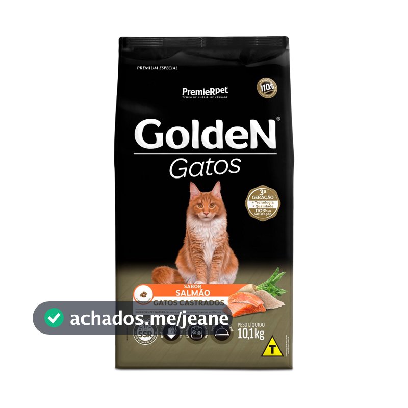 Ração Golden Fórmula Gatos Castrados Salmão 10,1kg