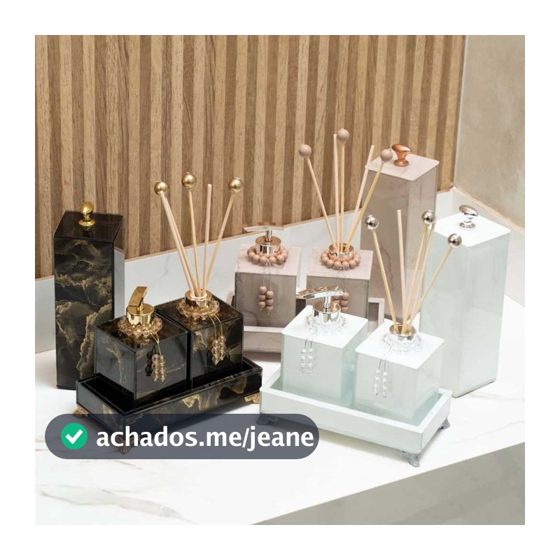 KIT LAVABO COMPLETO EFEITO MÁRMORE COM PORTA ESCOVA DE DENTE BANDEJA 20X10