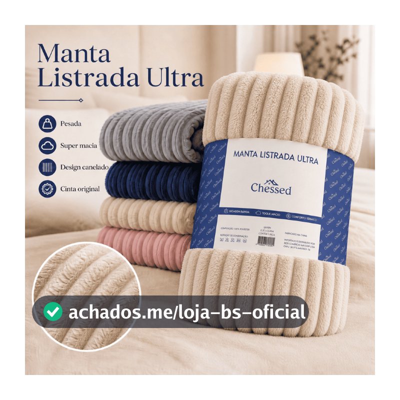 Manta Canelada Fleece Macia Cobertor Sofá Cama Leve Presente Casal /Queen