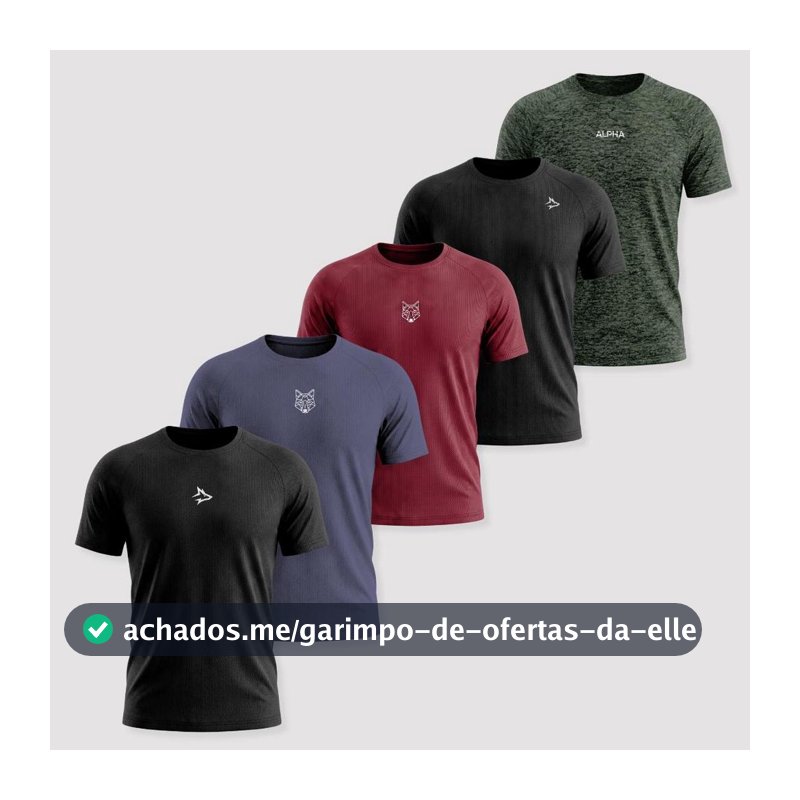 Kit 5 Camisetas Dry Masculina Esporte Treino Alpha