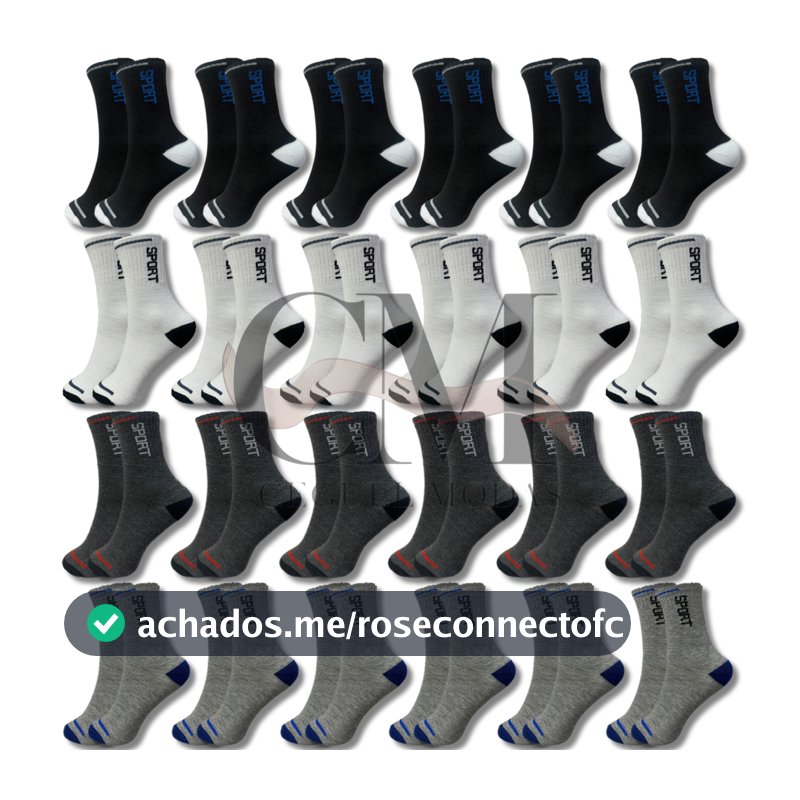 Vários modelos com Kit de 24 meia cano alto 100% algodão soquete Cano Curto Masculina Feminina Unissex direto da fabrica