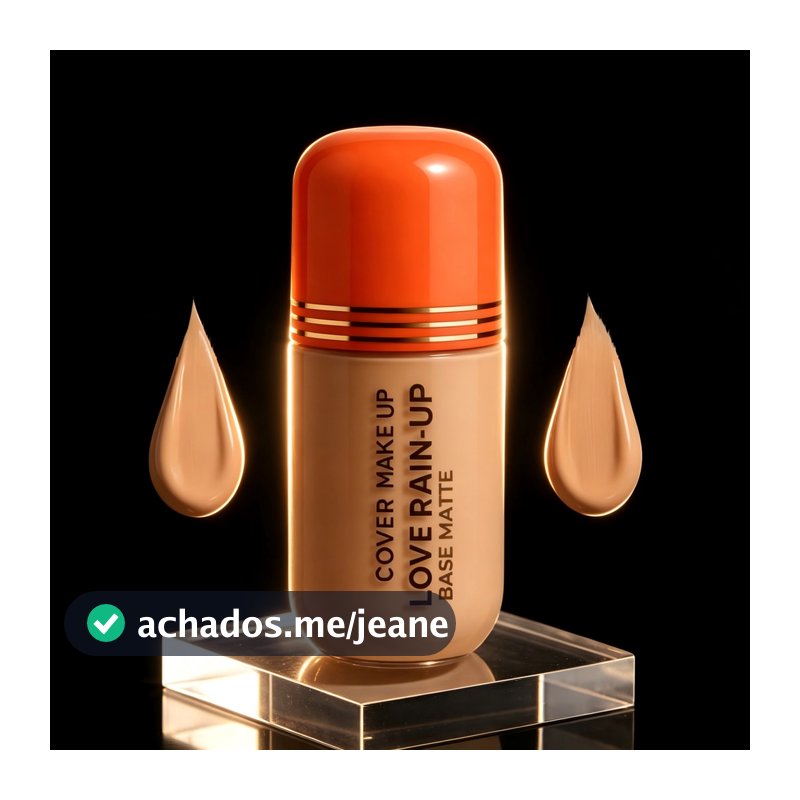 Base Matte Cover Up Love Rain - Cobertura Alta, Aveludado e Resistente à Água LR2016 Base Matte Cover Up