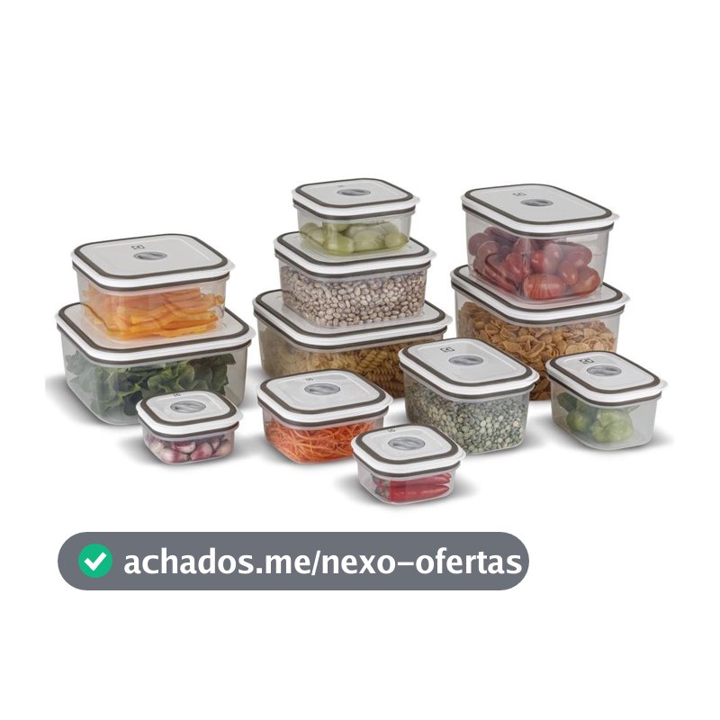 Potes Herméticos Electrolux de Plástico Cinza Retangular com 12 Unidades
