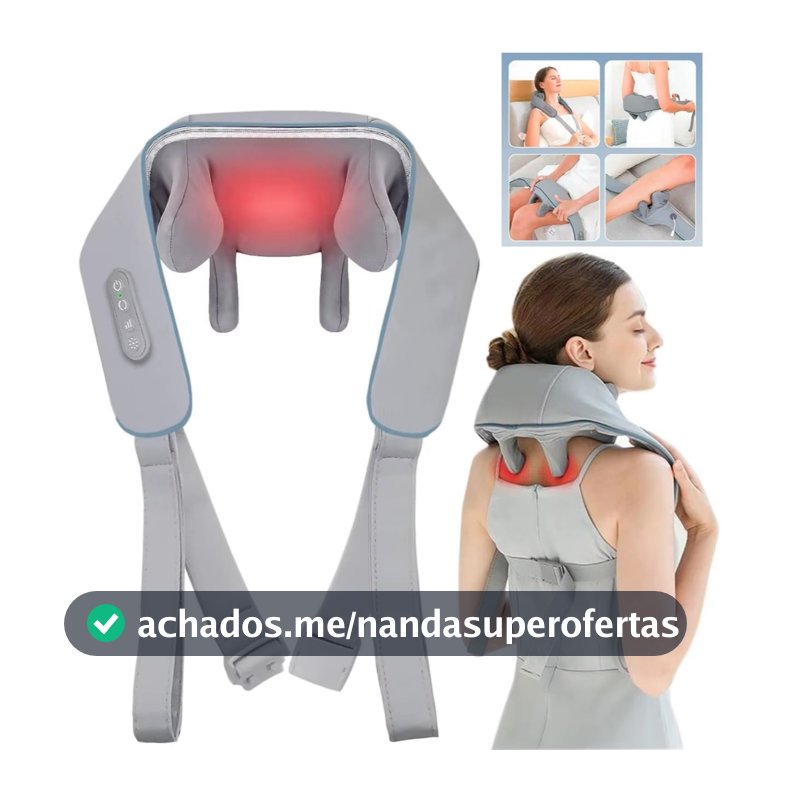 Massageador lombar pescoço Colete Shiatsu Massageador Cervical Ombros Lombar Pescoço Infravermelho Elétrico Bivolt
