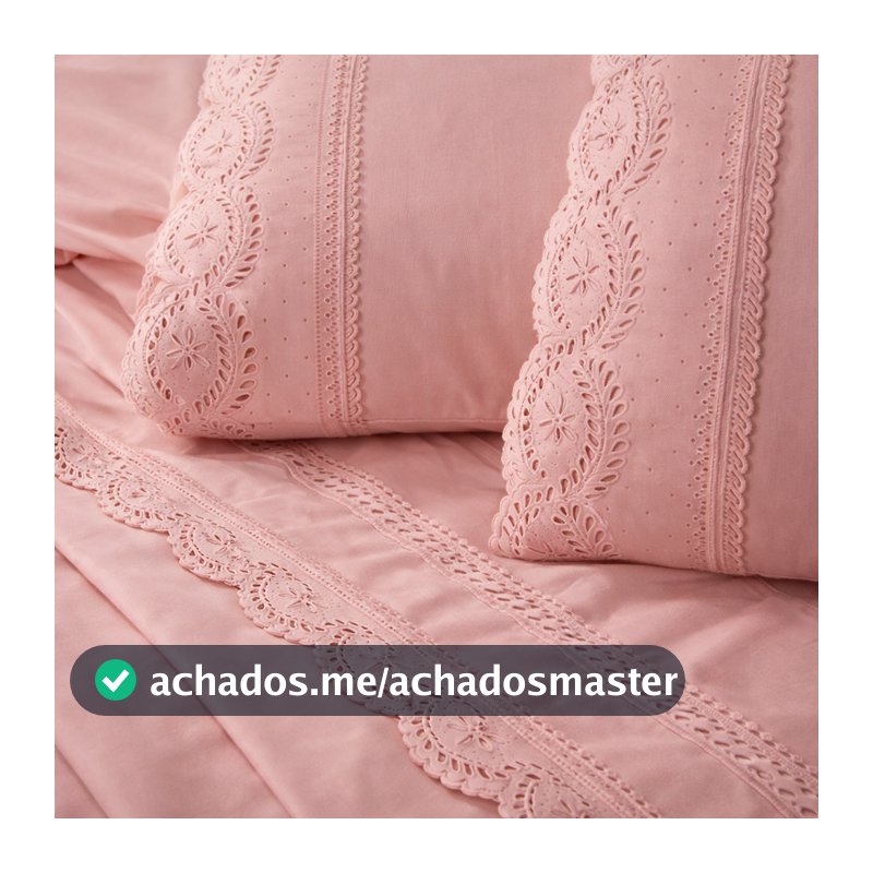 Lençol Casal Queen Solteiro King 4 Pçs Micropercal 400 Fios Bordado Lese Toque Acetinado Não Amassa