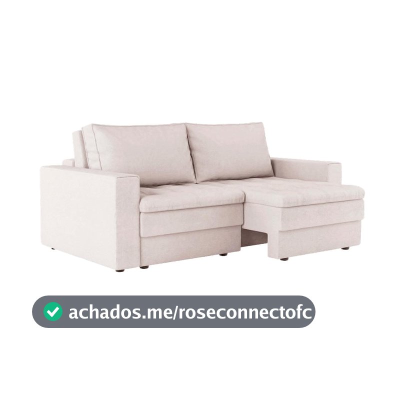 Sofá 3 Lugares Retrátil Berna Linho Cru 210 cm
