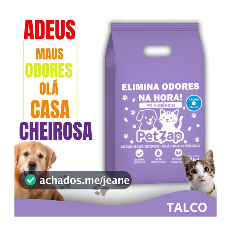 Eliminador de Odores Pó Higiênico para Cães e Gatos Alta Absorção Casa sempre Limpa