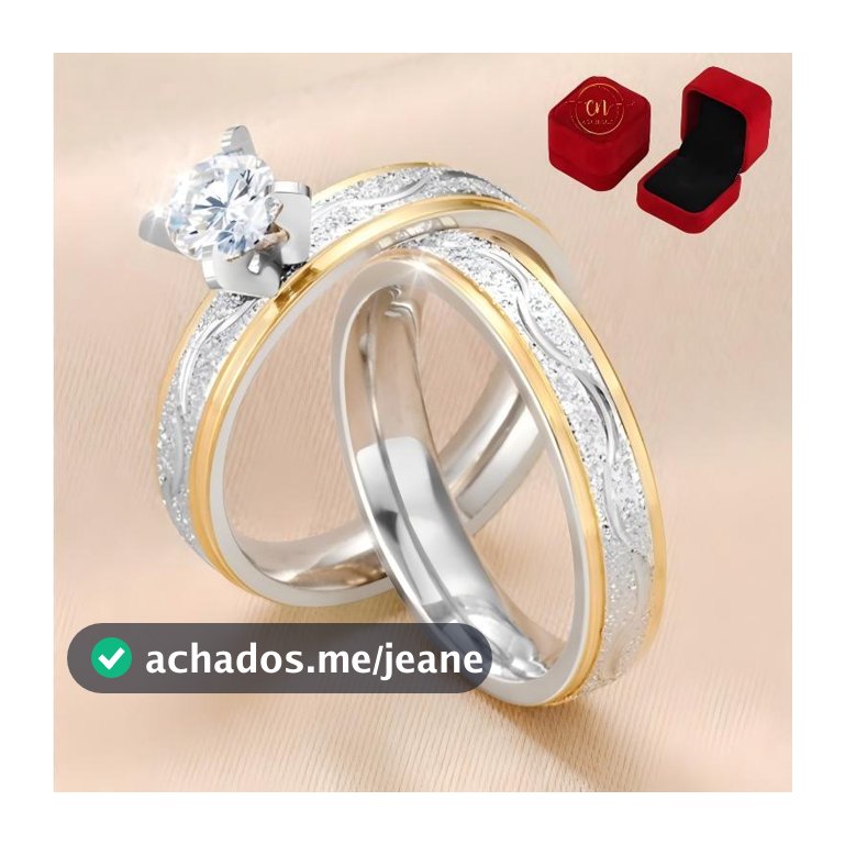 Z.W BIJUX - Aliança de casamento em aço inoxidável de 4 mm com diamantes Com/Sem Caixinha