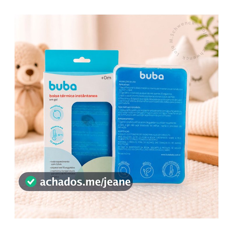Bolsa Térmica Gel Buba Reutilizável Aquecimento Instantâneo Rápido Alívio Cólica Dor Anticólica Bebê Infantil Adulto
