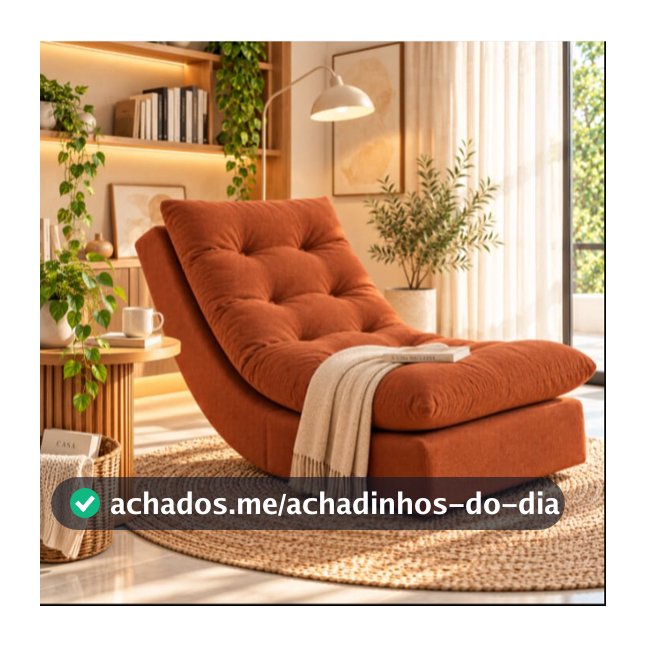 Poltrona de Descanso Balance com Leve Balanço Estofada em Tecido Bouclé Confortável para Sala Quarto e Leitura Relaxante