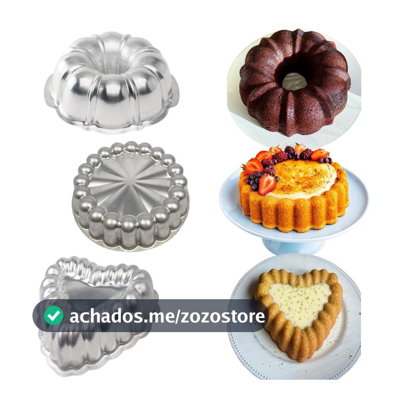 Kit 3 Formas Decorada Bolo Pudim Gomada 22cm