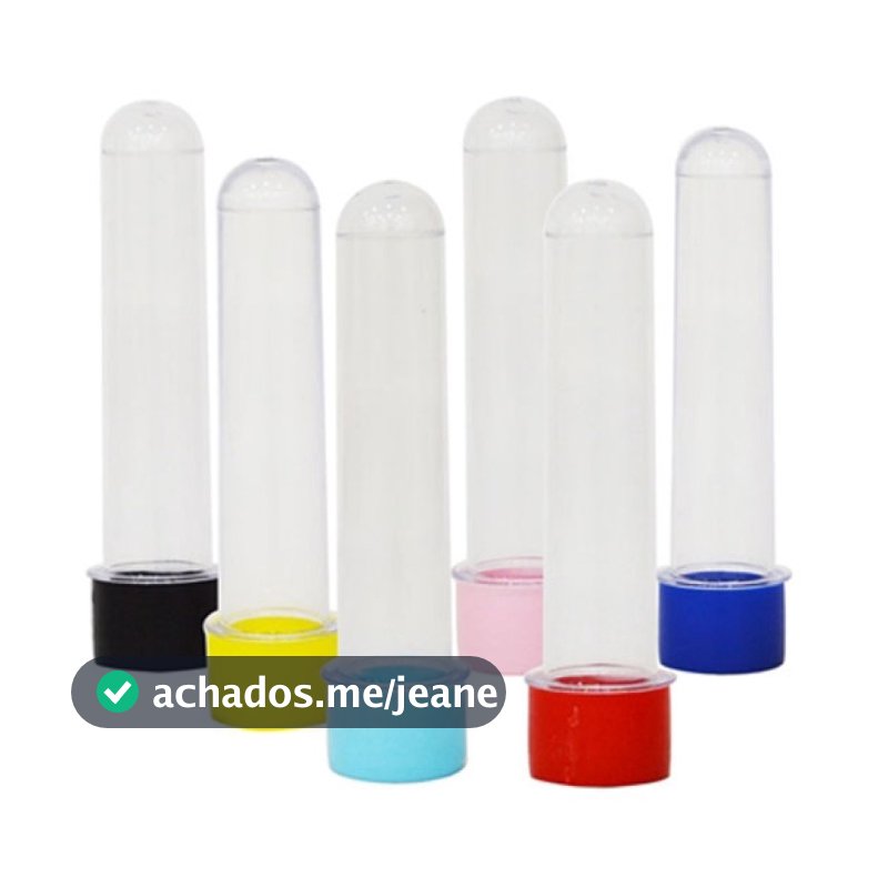 Tubete 13cm com Tampa Colorida Kit Lembrancinha Festa Infantil
