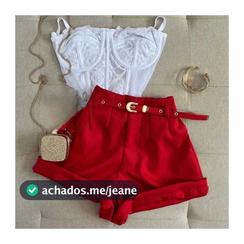 Conjunto Verão Final de Ano Cropped Corselet e Short Alfaiataria