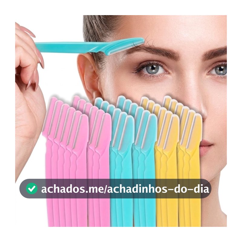 Kit 6/12/18 Lâminas Sobrancelha e Rosto Navalha Navalhete para Depilação Facial sobrancelhas buço e axila