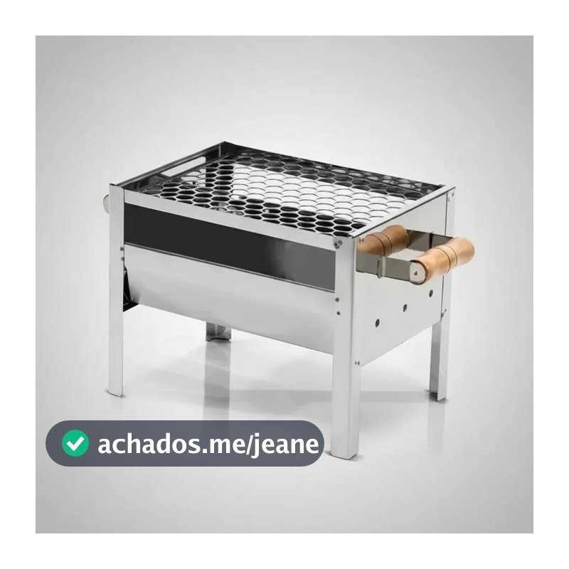 Churrasqueira Portátil a Carvão Inox Pequena Mini Churrasqueira Portátil Móvel para Churrasco Camping Praia Varanda