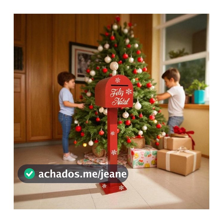 Enfeites De Natal Caixa De Correio Papai Noel MDF Com Pé De Chão Artesanato