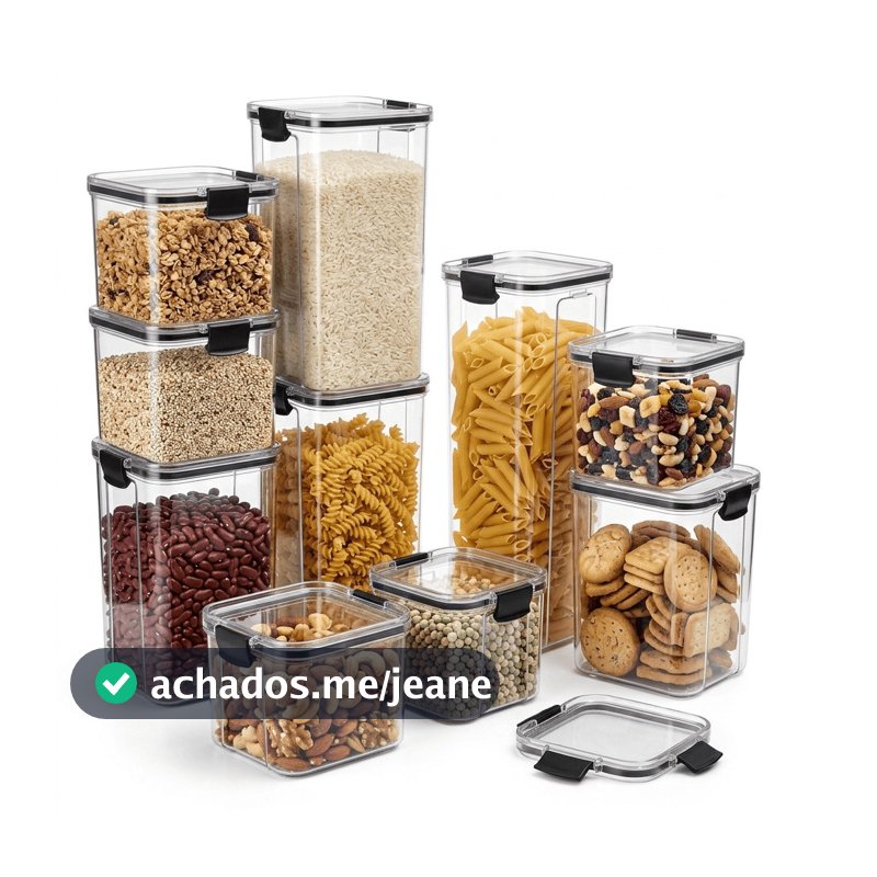 Kit Pote de mantimentos para cozinha Plástico 10 Unidades Bumper
