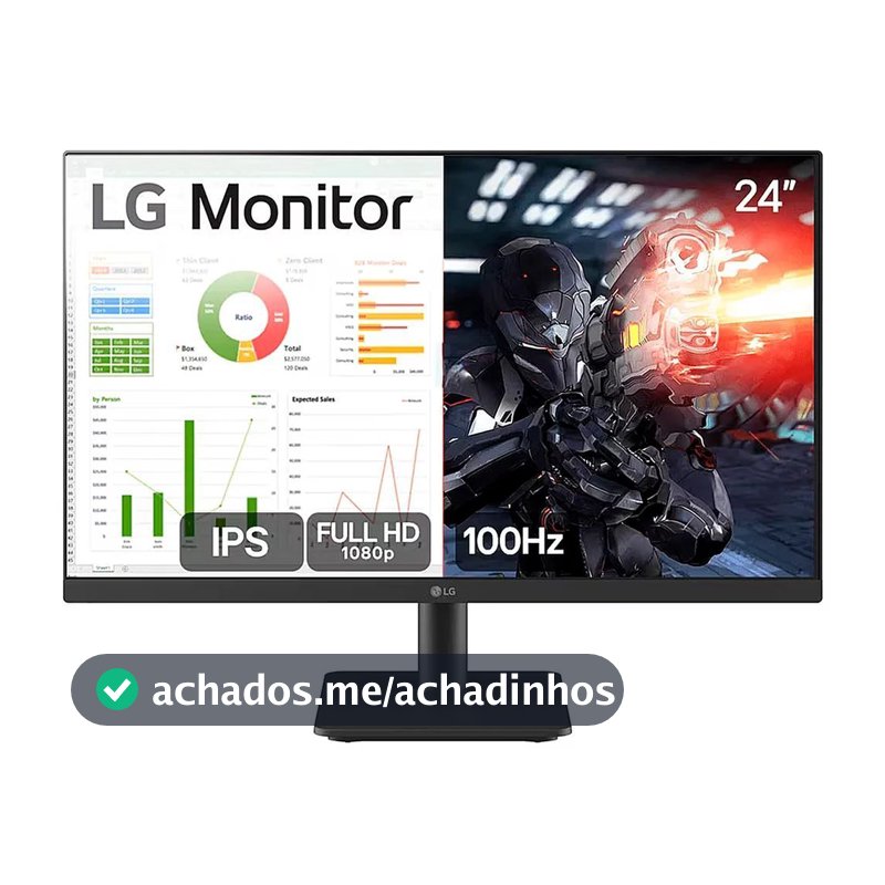 Monitor LG Gamer 24" 100Hz 5ms Full HD - 24MS500-B