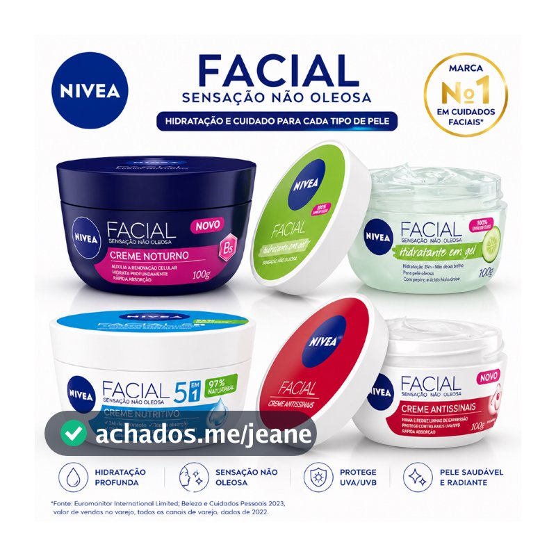 Creme Facial Nivea 100g Hidratante Facial Antissinais Nutritivo Noturno Clareador