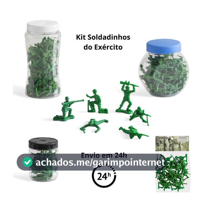 Kit Soldadinhos de Brinquedo 60, 48 e 24 Soldados do Exército na Cor Verde