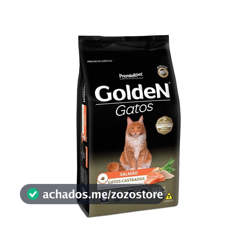 Ração Golden Gatos Castrados Salmão 10,1 kg