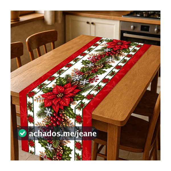 Trilho Caminho De Mesa Decoração Tema Natal Medidas