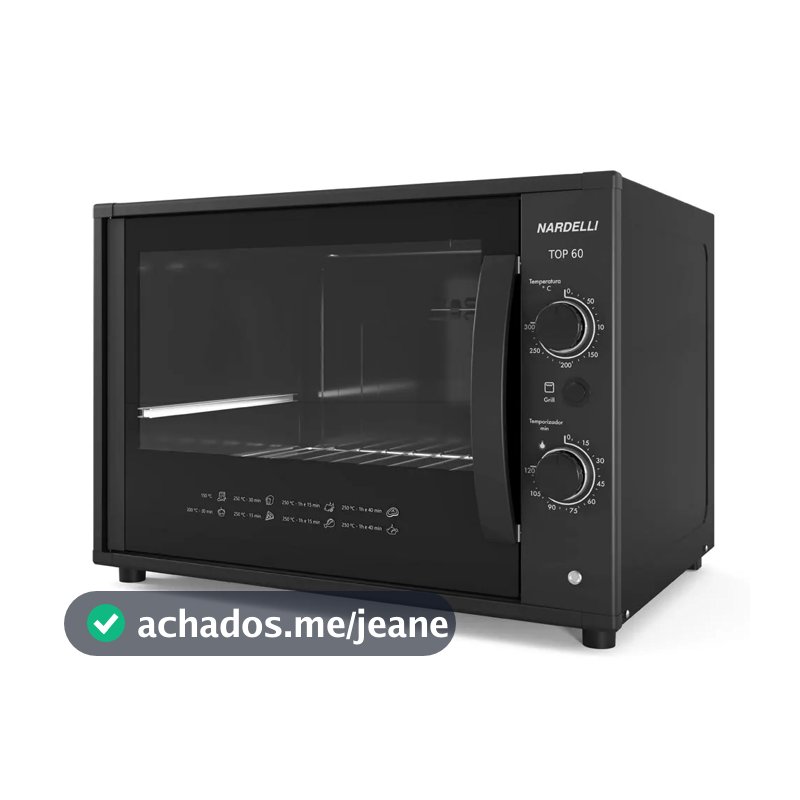 Forno Elétrico De Bancada Nardelli Top 60 Preto 1750W 60 Litros 127V