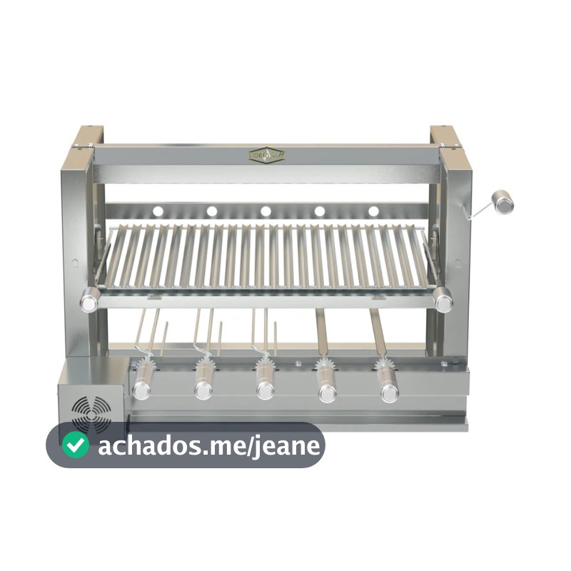 Churrasqueira Inox 304 Elevatória Grill 5 Espetos Com Motor