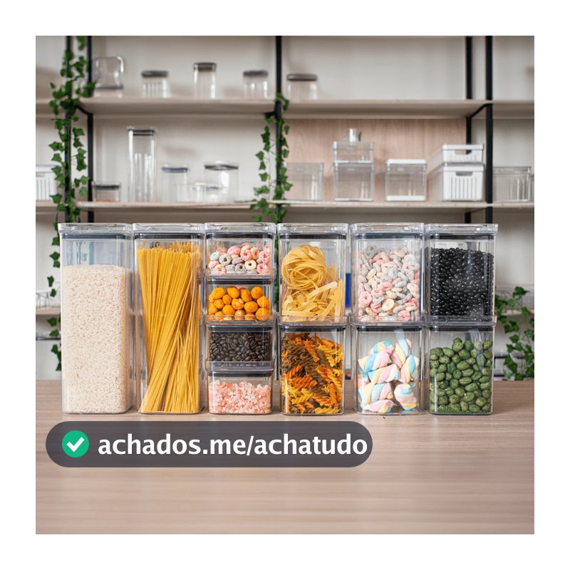 Kit 12 Potes Hermeticos Acrilico Potes Mantimentos Empilháveis Kit Mantimentos para Cozinha Promoção