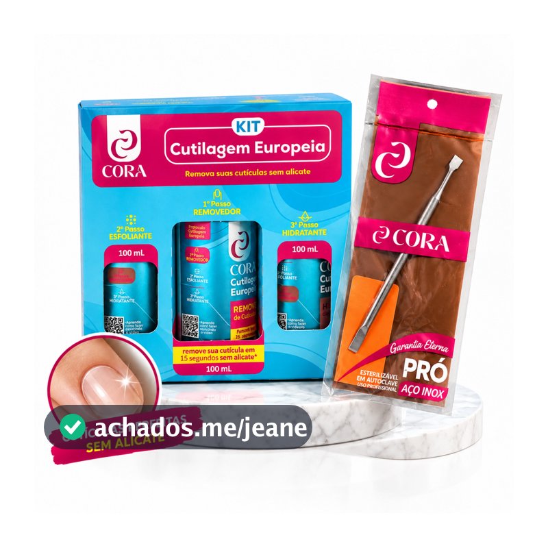 Kit Cutilagem Europeia Cora Completo Manicure Profissional 4 peças