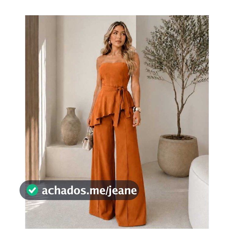 Macacão Feminino Longo Pantalona Tomara que Caia com Cinto e Babado Elegante