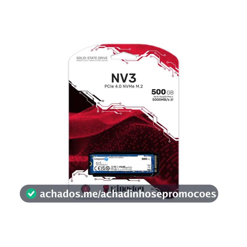 SSD Kingston NV3 500GB M.2 2280 NVMe PCIe 4.0
