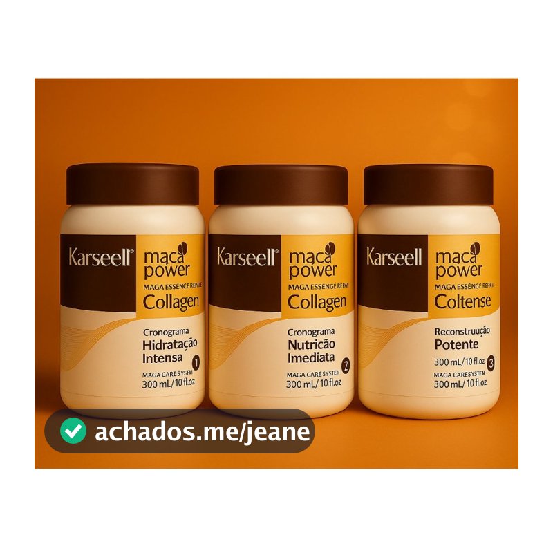 Kit Cronograma Capilar Completo Karseell – 3 Máscaras (Hidratação, Nutrição e Reconstrução)