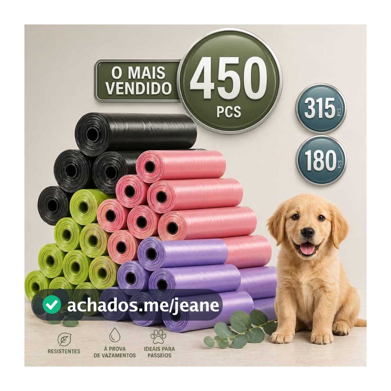 KIT CATA COCO 450/315/180/45 UN Refil Sacos Pet ULTRA RESISTENTE para Cachorro e Gato – ECONOMIA