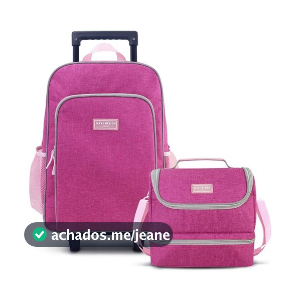 Conjunto Mochila com Rodinhas Junior e Lancheira Térmica- Jacki Design