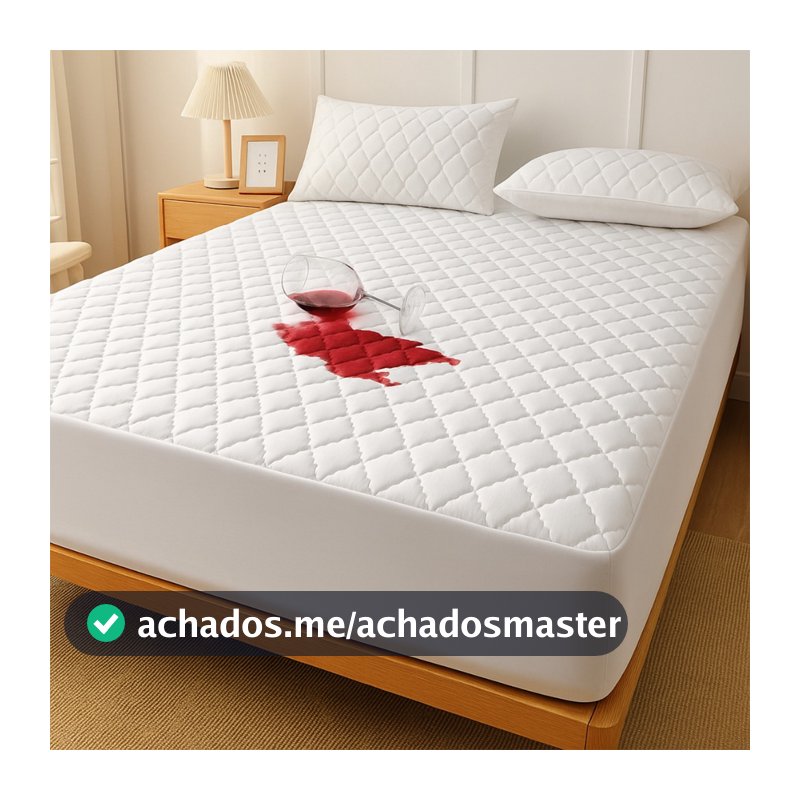 Lençol Protetor Ajustável Macio e Impermeável Avulso Para Colchão Berço Solteiro Casal Queen e King