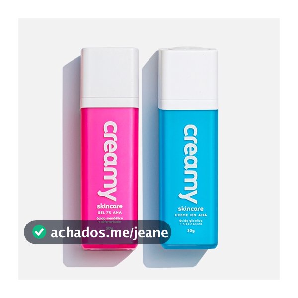 Duo Para Poros - Esfoliante Químico Ácido Glicólico + Gel Clareador Antiacne - Ácido Mandélico - Creamy Skincare