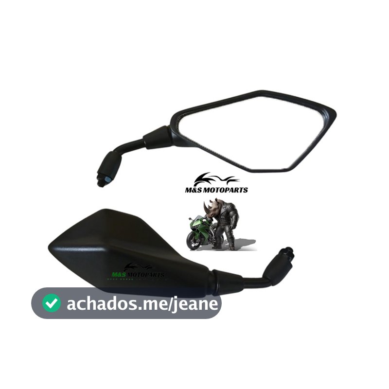 Retrovisor Z400 Fixo Rosca Yamaha Haste Curta - Par