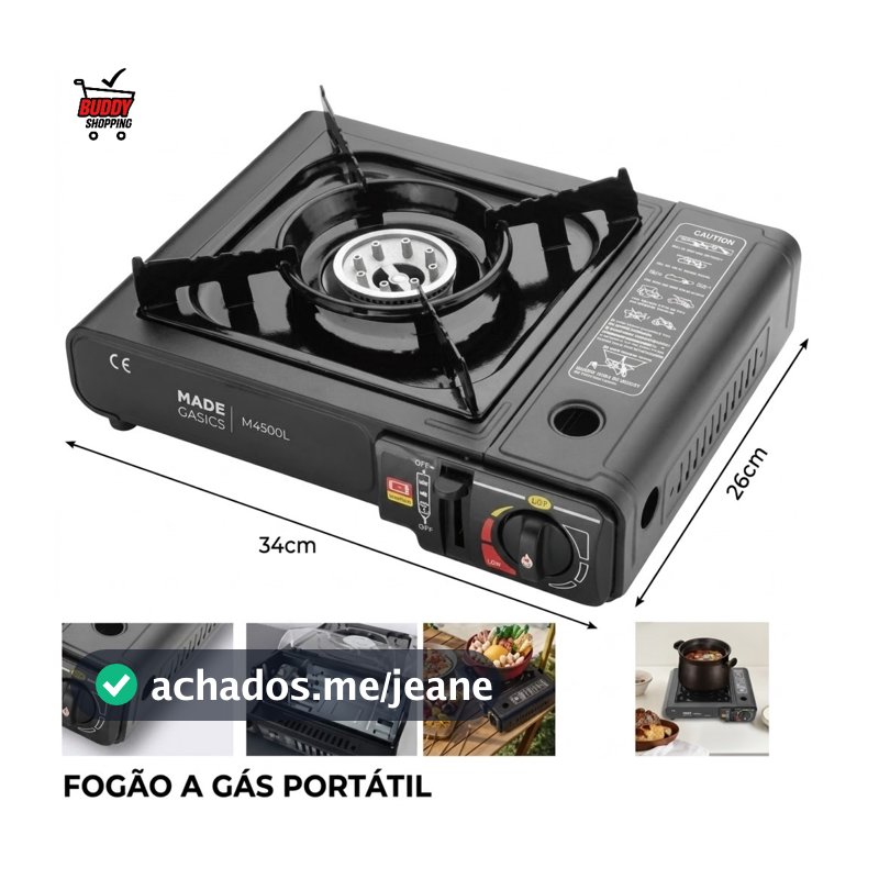 Fogao Portatil para Camping a Gas Lighter Automatico Revestimento Resistente com Maleta MGT-21003