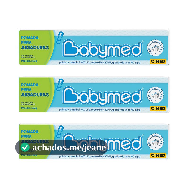 Pomada Para Prevenção De Assaduras Babymed Azul 45g - Kit 3 Unidades