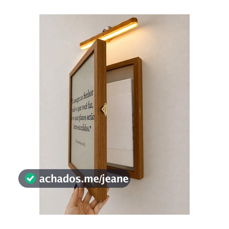 Quadro Cobre Caixa De Luz Decorativo  ABRE E FECHA  33x43 Consagre ao Senhor Resinado Frase/Parede/Minimalista/Sala/