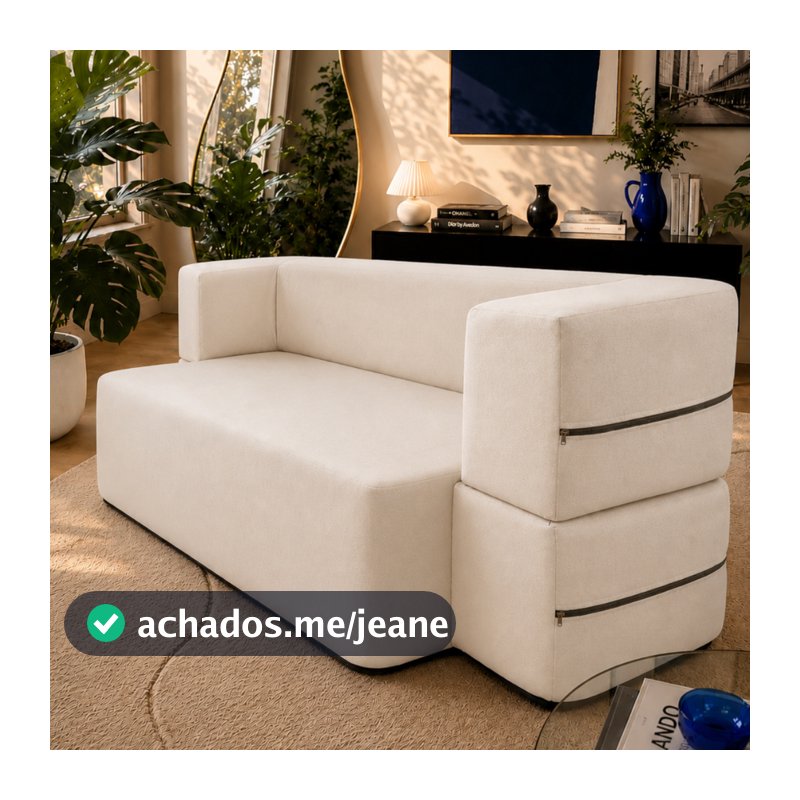 Sofá Cama Slepi 2 em 1 Compacto Moderno para Sala Pequena e Apartamento Versátil