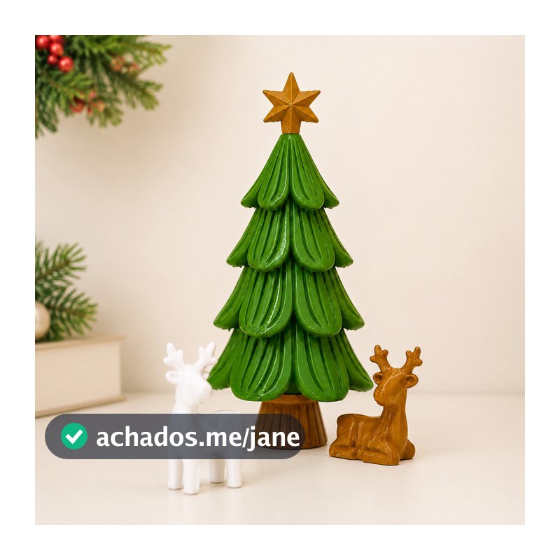 Rena Natalina com Árvore de Natal Enfeite Decorativo para Casa