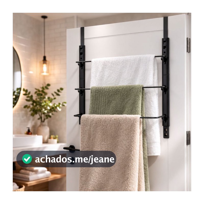 Porta Toalha de Porta Toalheiro Vertical Sem Furar para Banheiro, Lavabo e Quarto