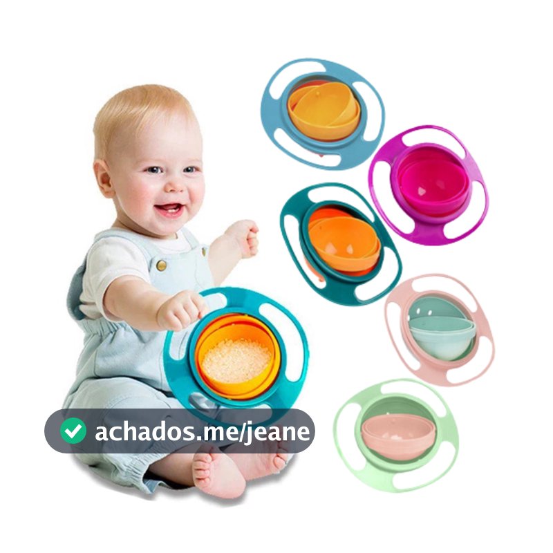 Prato Mágico Infantil Bebê Giratório 360 Não Derrama Super Prático E Seguro