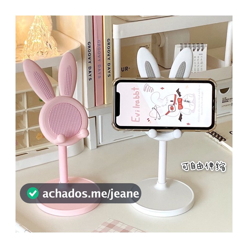 Suporte Coelhinho para Celular Tablet Kawaii Fofo Cute